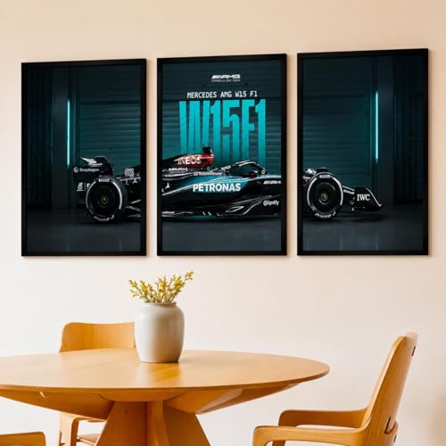 Image of HOMESY Sports Car Framed Posters Gift Items for Boys Room | Wall Decoration for Bedroom Living Room Office Gaming Room Decor | Sports Car Poster with Frame for Wall Decor Set Of 3 Size (13x17 inch, BLACK)