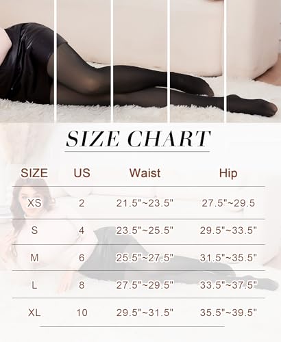 Image of Fleece Lined Tights Women 300g Heavy Pantyhose Opaque Black Sheer Thermal Winter Warm Leggings Under Dress(TK Footed Black Sheer,Medium)