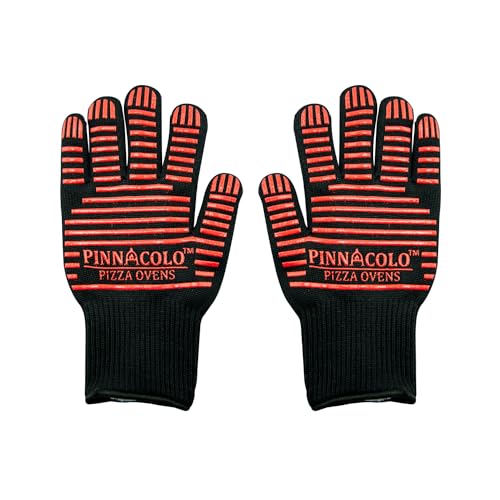 PINNACOLO High Temp Oven Gloves - Heat Resistant up to 932°F, Non-Slip Silicone Grip, Flexible and Durable for Cooking, Grilling, and BBQ