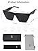 SOJOS Trendy Oversized Square Cateye Polarized Sunglasses Womens Big Frame Shades SJ2115, Black/Grey