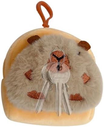Porte-Monnaie En Peluche Capybara – Avec Porte-Clés – Sac à Maquillage Ou Monnaie – Cadeau Doux Pour Femmes Et Enfants