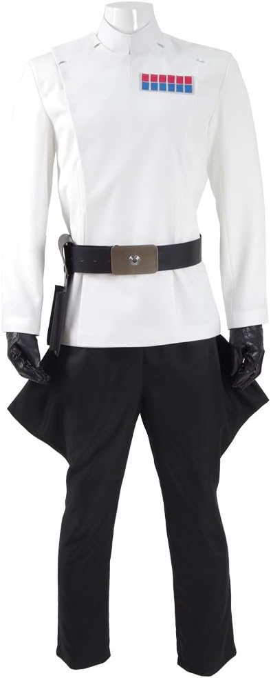 Rongxu Mens Imperial Officer Cosplay Costume Battle Uniform White Cloak Coat Pants Full Set Halloween Outfits US Size - Image 4