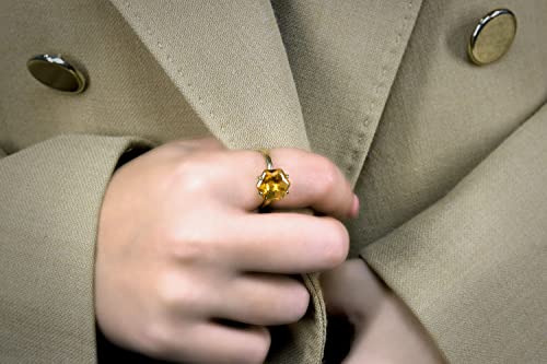 Bague citrine argent comme cadeau d'anniversaire pour elle