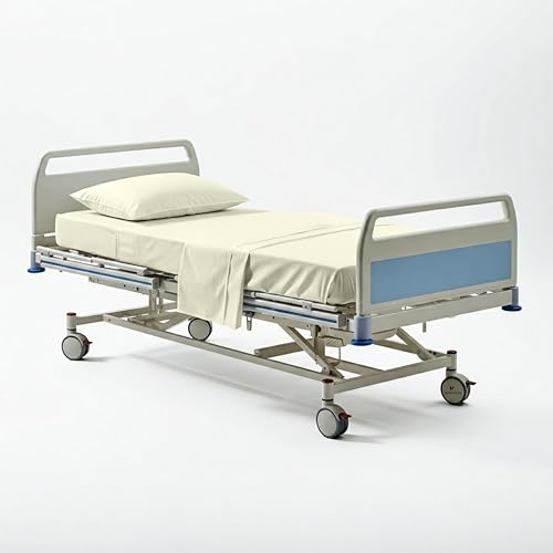 Juego de sábanas individual XL de percal de algodón con bolsillo profundo para colchones de hasta 8 a 15 pulgadas, para cama de hospital, juegos de sábanas bajeras para dormitorio universitario, 3