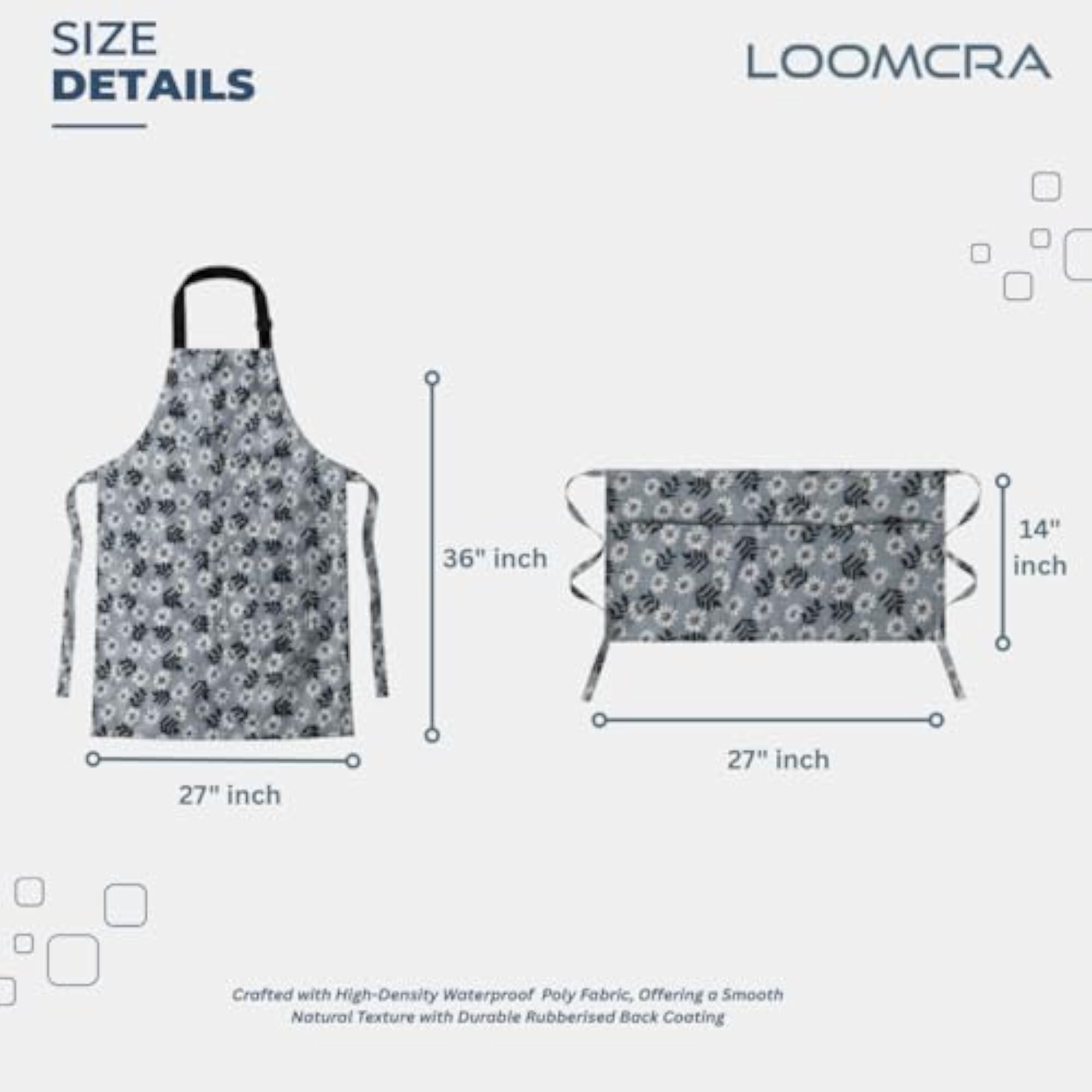 Floral Kitchen Apron & Half Waist Apron Combo for Men & Women