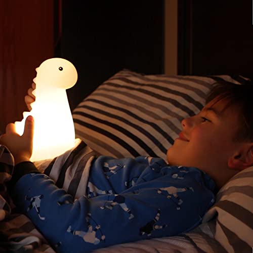 Image of Globe Electric Multicolor LED Silicone Night Light, Brontosaurus Tap Light, Rechargeable, Color Changing, Soft BPA-Free Body, Kids Nursery Decor, 13848