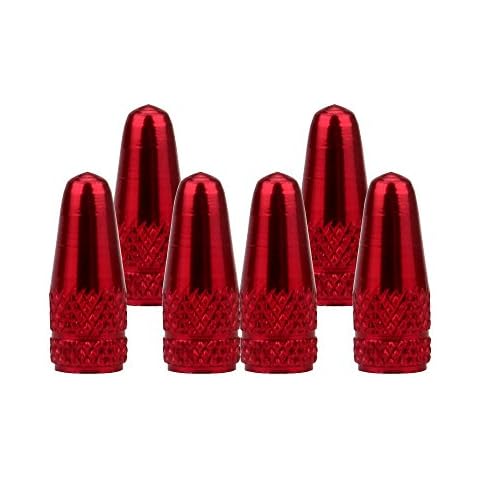 SENZEAL 6x French Bicycle Dust Caps Aluminum Alloy Wheel Bike Caps Red Cover