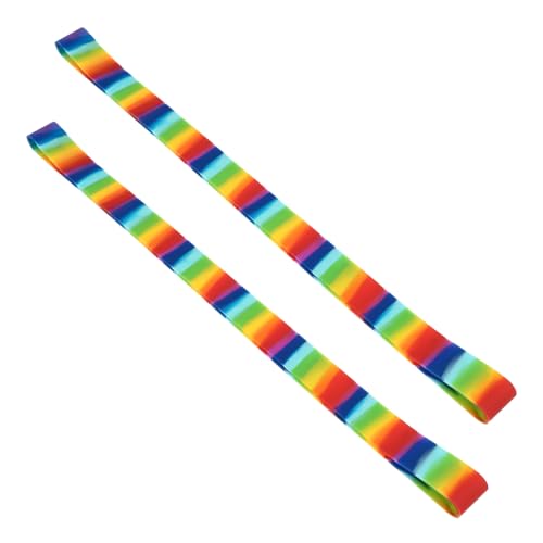 Lurrose 2個 彩虹色シリコン製ビーチチェア用タオルバンド 軽量コンパクトで携帯便利 クルーズ必需品 ビーチやプールでタオル固定に