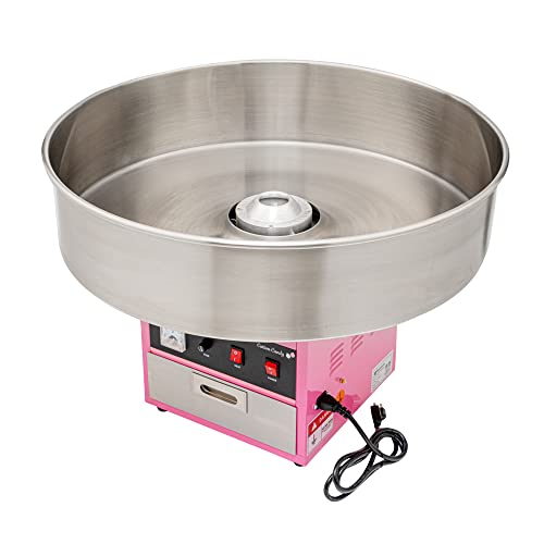 Image of Restaurantware Hi Tek 28 Inch Cotton Candy Machine 1 Birthday Party and Carnival Candy Floss Maker - Produces 120 Cones Per Hour 110V Stainless Steel Sugar Cotton Machine 1080W