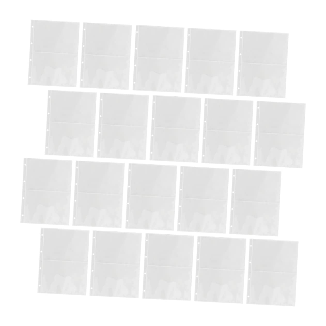 OSOLADY 20Pcs Photo Pockets Loose Leaf Picture Sleeves for Photo Album Replacement Pages for Id Cards Collectibles Design for Organizing Photos