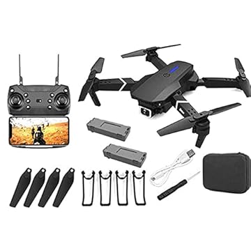 GPS Drone E88 Pro para adultos e crianças Compatível com adultos Câmera 4K Dobrável Vídeo ao vivo Drone RC Quadcopter Aeronaves com 2 baterias