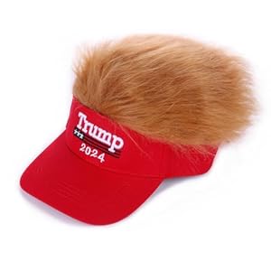 Novelty Hair Visor Cap with Spiked Hair Wig Peaked Adjustable Baseball Hat