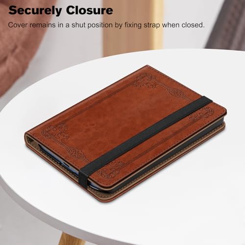 Fintie Hülle für Pocketbook Verse Pro/Verse (2023)/Verse Pro Color (2024) eReader - Kickstand Schutzhülle mit Kartenfach Handschlaufe und Stand Funktion, Vintage Braun