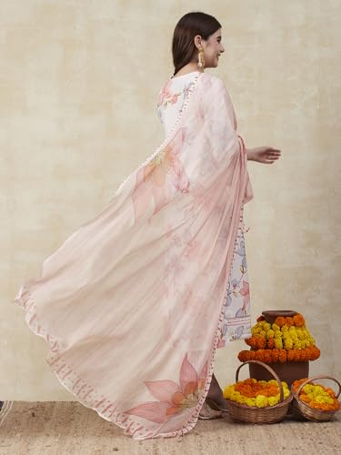 Image of ANNI DESIGNER Cotton Blend Women Kurta Pant With Dupatta