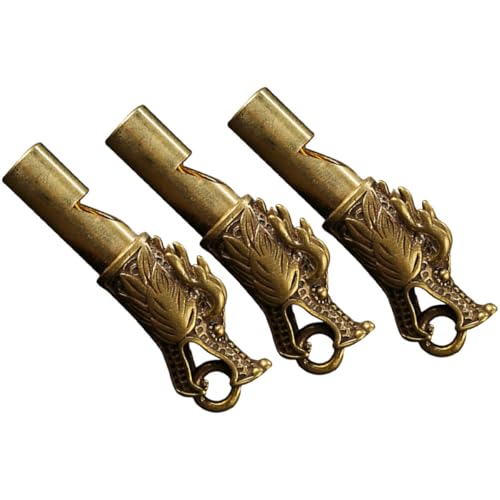Set de 3 silbatos deportivos de cobre con llavero miniatura 1