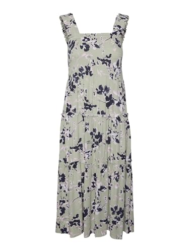 VERO MODA Damen Vmmenny Sl Smock Calf Dress WVN Ga Kleid, Reseda/AOP:Mille,...