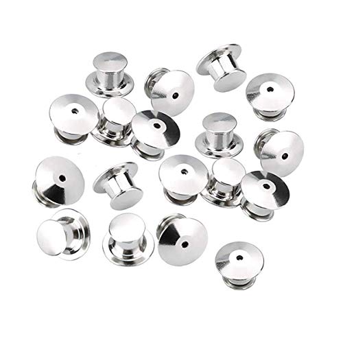 Pin Backs, 30PCS Lapel Pin Backs, Pin Keepers Locking Pin Backings for Brooch Tie Hat Badge Brooch, Brass Pin Backs, Silver
