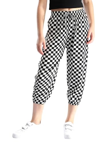 Kids Boy Girls Jogger Pants Plaid Printed Drawstring Elastic Waist Pants Hip Hop Streetwear Trousers - Main Image