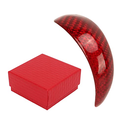 Grcfumo 1 Pc Gear Shift Knob Cover, Sticker Head Trim, Red Carbon Fiber Shifter Lever Head Trim Center Decor Sticker Replacement for Infiniti G35 G37 G25 FX35