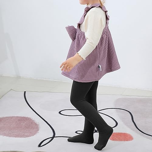 Image of Baby Toddler Girls Cable Knit Tights, Non-Slip Footed Stockings | Cable Knit Texture, Non-Slip Sole Design, Footed Tight Style, Baby Girl Fit, Newborn to Toddler Sizes