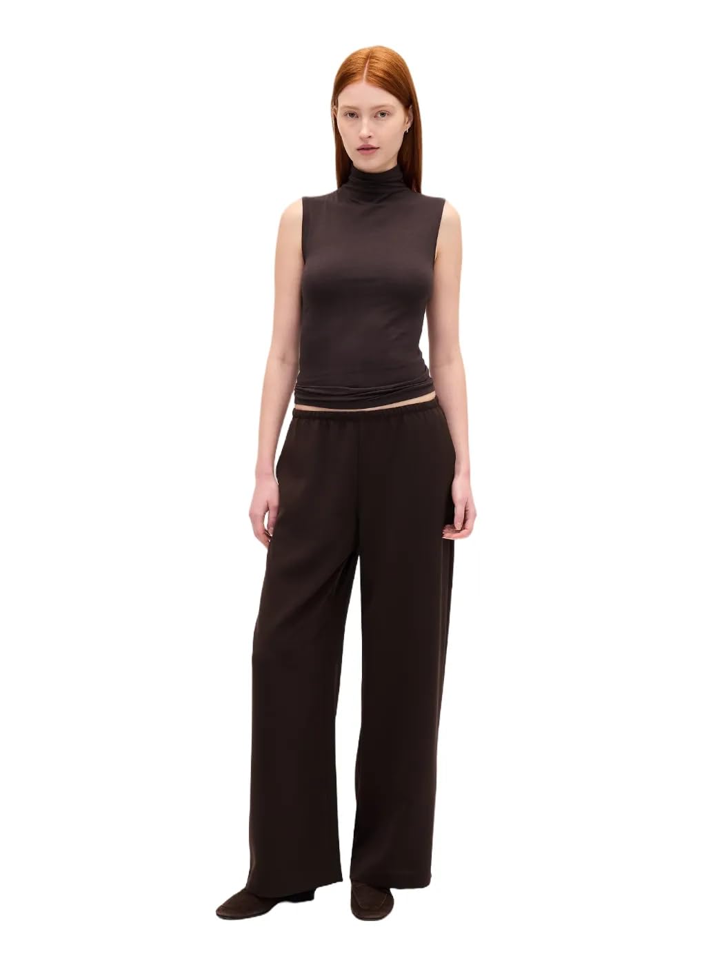 GAP Womens Easy Wide Leg Pant Terra Brown L