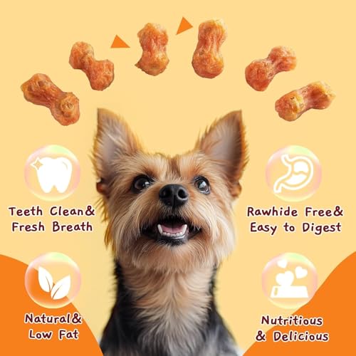 Image of Jungle Calling Chicken Wrap Peanut Butter Bones, Rawhide-Free, 2.5 Inch | Easily Digestible Dog Treats, Teeth-Cleaning Chewy Training Rewards, Suitable for Small & Medium Breeds, 6 oz