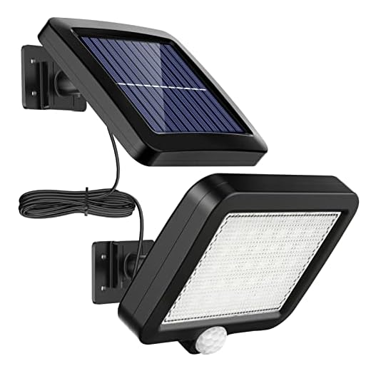 MPJ Solar Light Outdoor,56 LED Solar Light Outside with Motion Detector, IP65 Waterproof, 120° Lighting Angle, Solar Wall Light for Garden with 16.5ft Cable