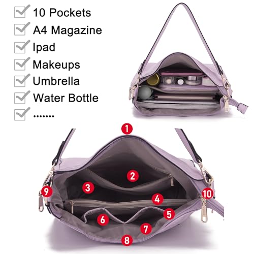Image of Qiyuer 13 inch Women Spacious Soft PU Handbag Hobo Bag Purse Wallet Set 4pcs | Large, Dual-use Crossbody & Shoulder Bag, Multi-pocket, Divided Compartments, Fits Tablet, Versatile for Daily & Work