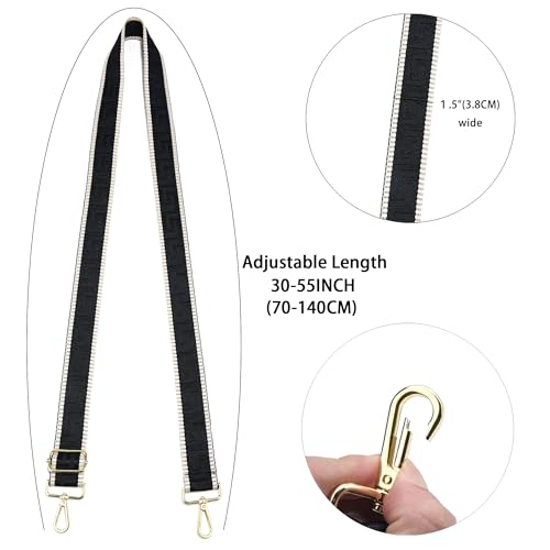 Image of Wide Purse Strap Replacement Crossbody Canvas Shoulder Bag, Universal Adjustable Straps for Bags(55 inchLong)