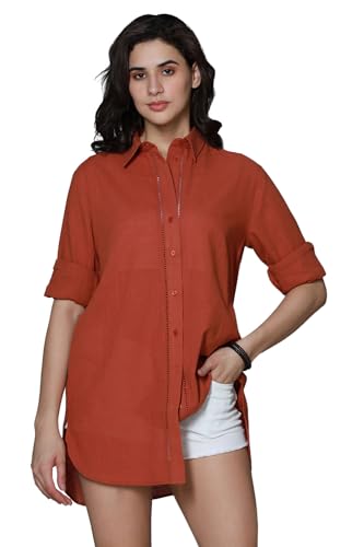 Image of High Star Classic Oversized Spread Collar Long Sleeves Casual Shirt