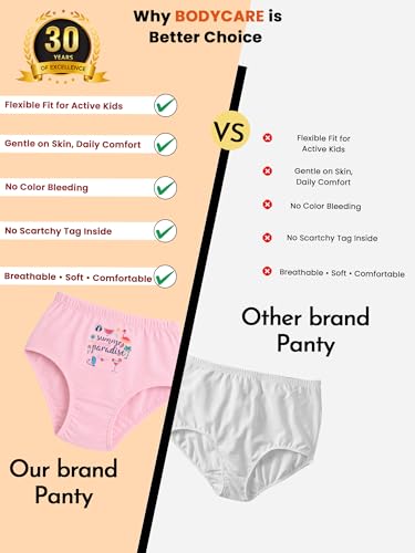 Image of BODYCARE KIDS Girls Panty Ultrasoft Underwear 100% Cotton Soft Comfortable | Skin Friendly | Innerwear Pack of 5-Assorted