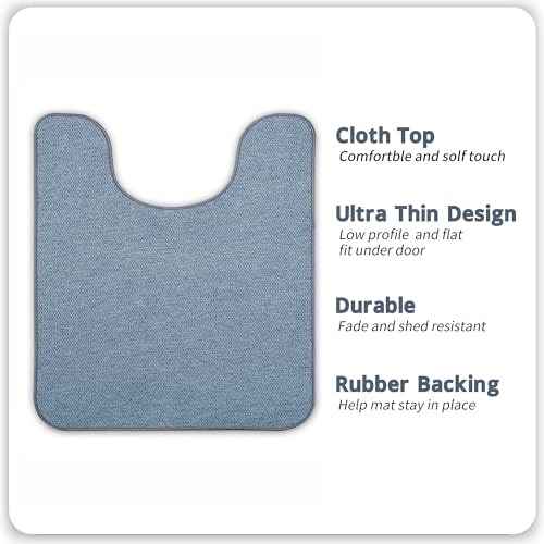 Image of Bosap Toilet Rugs U Shaped Bathroom Rug,Machine Washable Non Slip Quick Dry Super Absorbent Ultra Thin Toilet Mats for Bathroom Toilet.Blue,1'8 inchx2'(20x24inch)