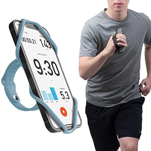 ã€Boneã€‘ Run Tie Handheld 2, Running Phone Holder for Hand Wristband for Exercise Gym Jogging Workout for iPhone 13 Pro Max 12 11 X XS, Samsung Galaxy Note 20 Ultra S20 S10 S9 (Morandi Blue)