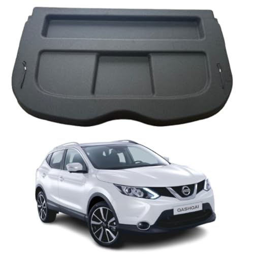 TCC Parcel Shelf Direct Car Parcel Shelf - Compatible with Nissan Qashqai J11 (2014-2021) | Sturdy Boot Cover with Cord for Extra Storage | Space Saving Car Accessories | Black