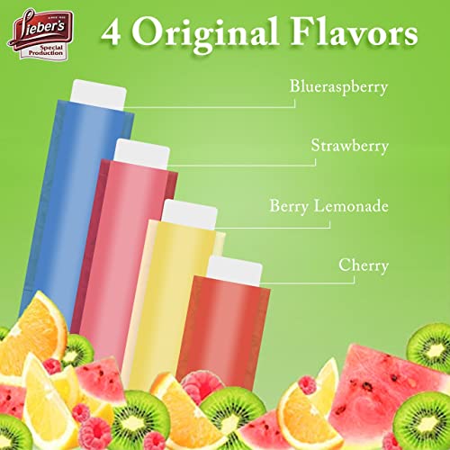 Lieber's Italian Ice Freeze Pops - Berry & Cherry Mix Ice Pops - Gluten-Free And Fat-Free Freeze Pops - 40 Bars Freeze Pops Bulk For Kids And Adults - No Color Freeze And Serve Italian Ices #TOP1