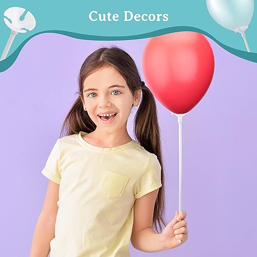 Image of PP OPOUNT 320 PCS Balloon Sticks, 12.6 inches Plastic Balloons Sticks | Balloon Holders for Anniversary, Wedding, Birthday, Party Decoration, BalloonSticks with Bases, Balloon Sticks with Cups