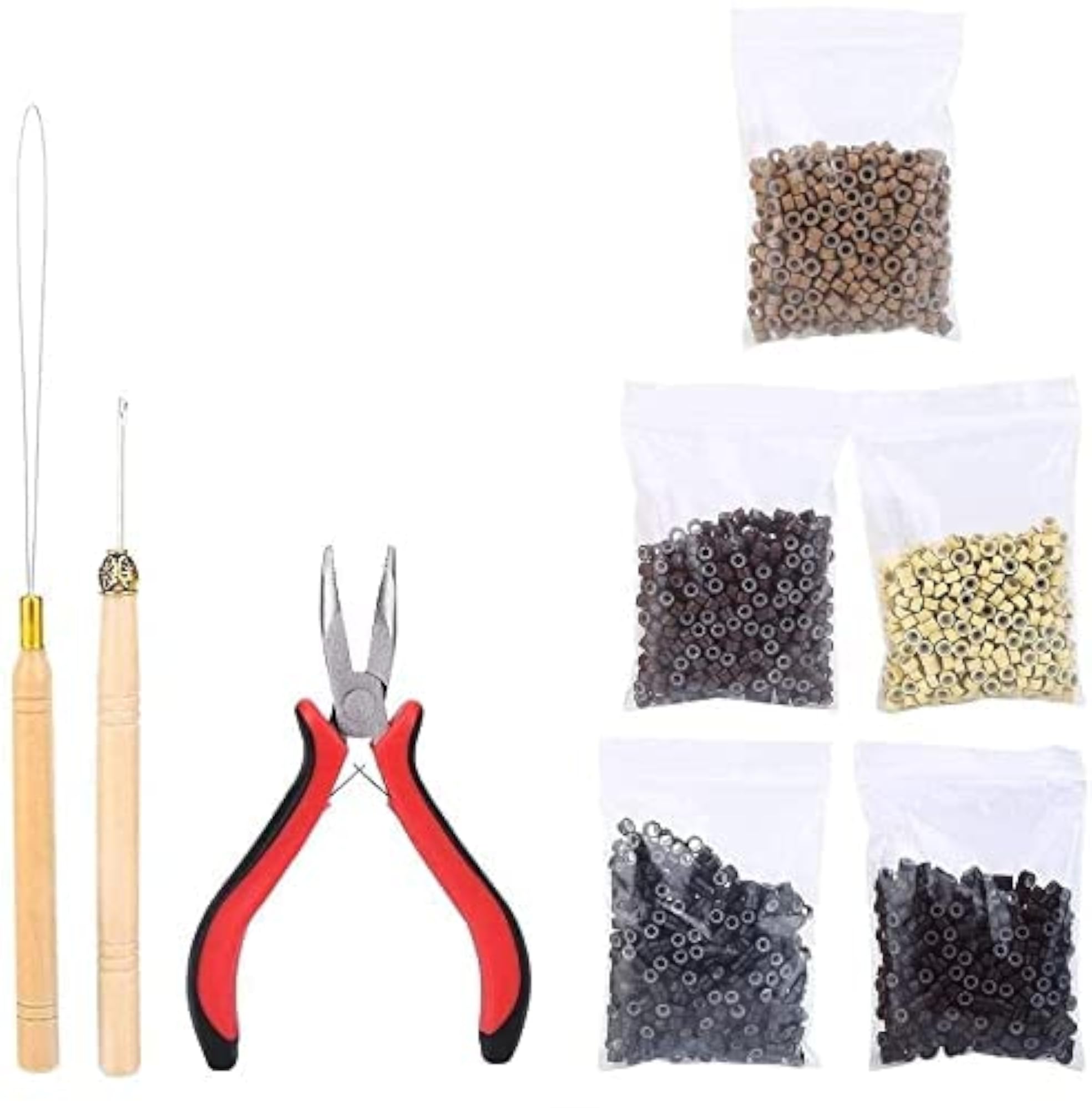 Professional Hair Extension Tool Pliers with Micro Silicone Rings