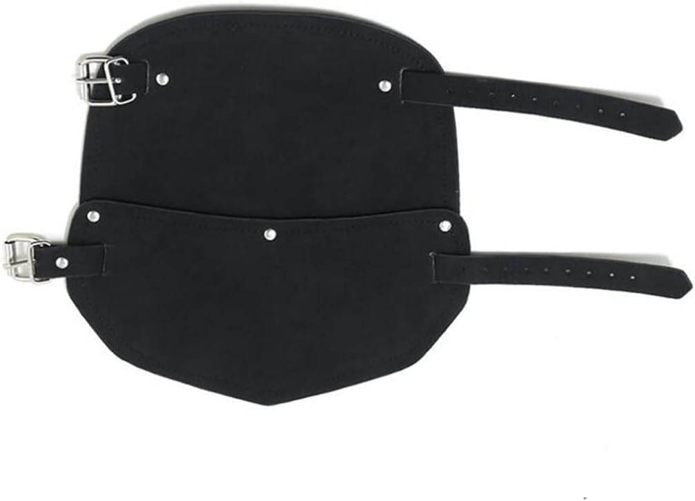 Men Outdoor Sports Arm Guard Riding Arm Cover Armband Leather Punk Wide Archery Arm Guard Bracer(Coffee Right)