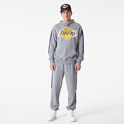 New Era Sweat à Capuche NBA Los Angeles Lakers Color Block Oversize Gris