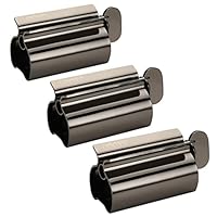 UDQYQ Tubenquetscher Tubenpresse,3-er Pack Zahnpasta Squeezer Edelstahl Sparen Zahnpasta total Squeeze Out leere Rohre,Edelstahl Zahnpasta Sitzhalter mit Standfunktion. (Schwarz)
