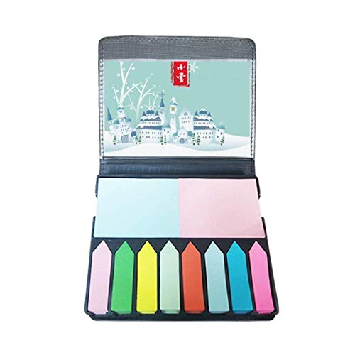 Marque-page note repositionnable haut de gamme motifs de neige et coffret de rangement rigide