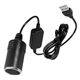 120 CM Adaptateur USB vers Allume-Cigare,5 V USB vers Prise Femelle 12 V Cordon...