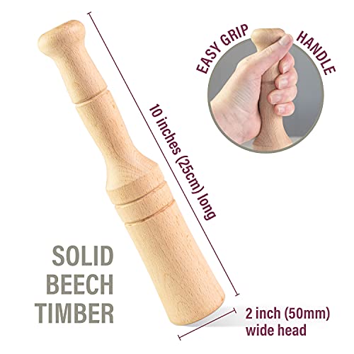 Sauerkraut Pounder - Solid Wooden Tamper For Sauerkraut Kimchi And Meat Tenderizing #TOP1