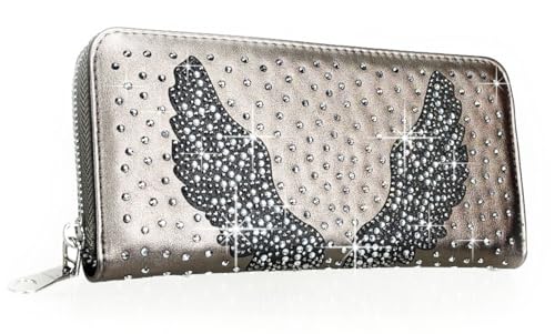 Bling Wing Wallet Gem Rhinestone Wallet Pewter