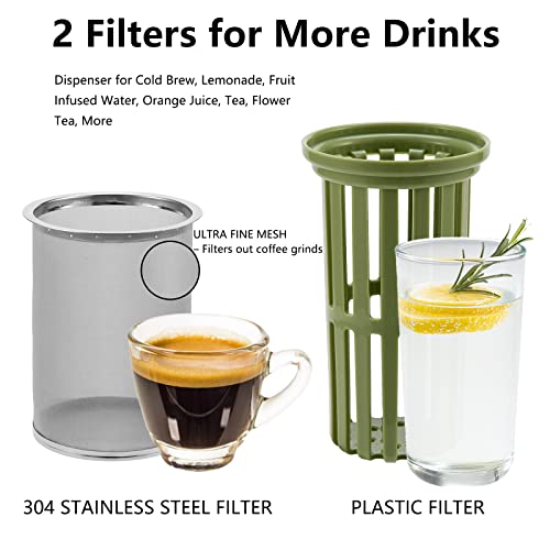 Image of 1 Gallon Cold Brew Coffee Maker with Stainless Steel Mesh Filter and Spigot