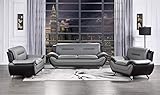 Lexicon Muncie 3-Piece Living Room Sofa Set, Gray/Black