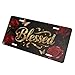 LHUAIKI Blessed Golden Butterfly Rose Front License Plate Car Decorative License Plates Aluminum Metal Decor Accessory Novelty Vanity Tag Cover with 4 Holes for Men Women 6