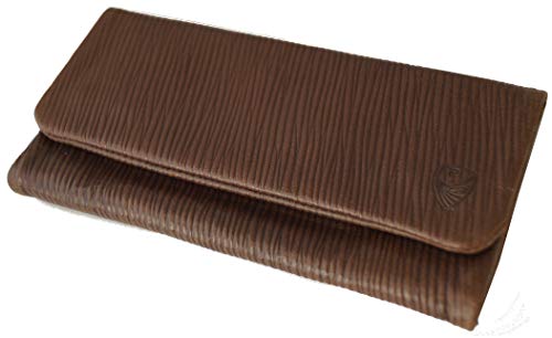 Preisvergleich Produktbild GERMANUS Fluctus - Made in EU - Leder Tabaktasche Tabakbeutel Drehertasche Drehtasche Tabaketui (Braun Dunkel)