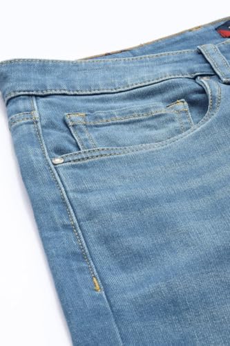 Image of Louis Philippe Men's Regular Fit Stretch Fabric for Comfort Premium Wash Aesthetic Authentic Twill and Durable Jeans