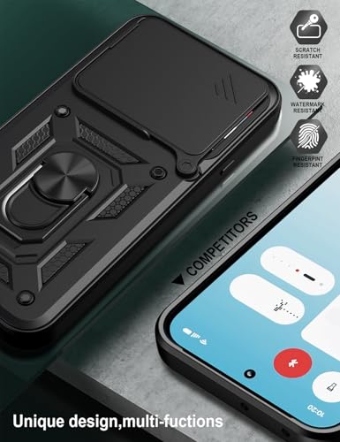 Image of Tough Armor Bumper Back Cover Case for Nothing Phone 4A 5G | Sliding Camera Cover, Kickstand & Ring Holder 360 Degree Protection Back Cover Case for Nothing Phone 4A 5G - Black